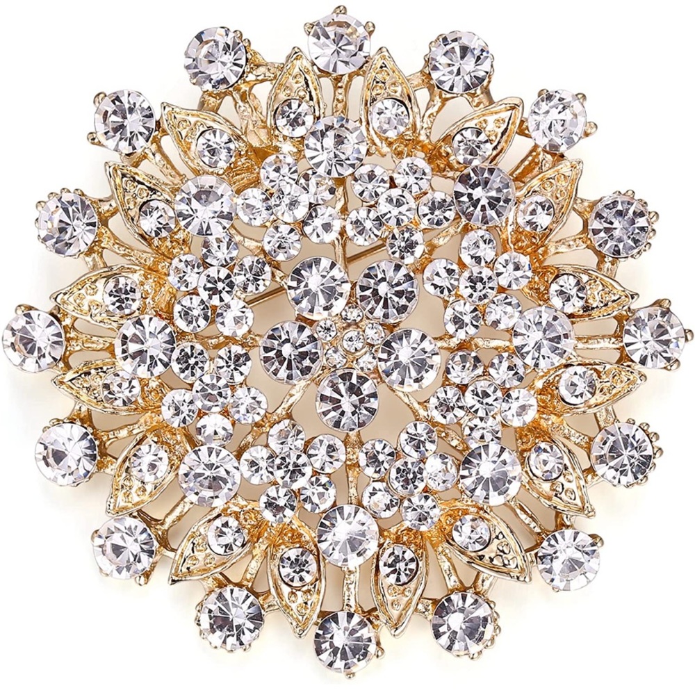 Ever Faith Women’s Austrian crystal elegant flower leaf bridal corsage brooch